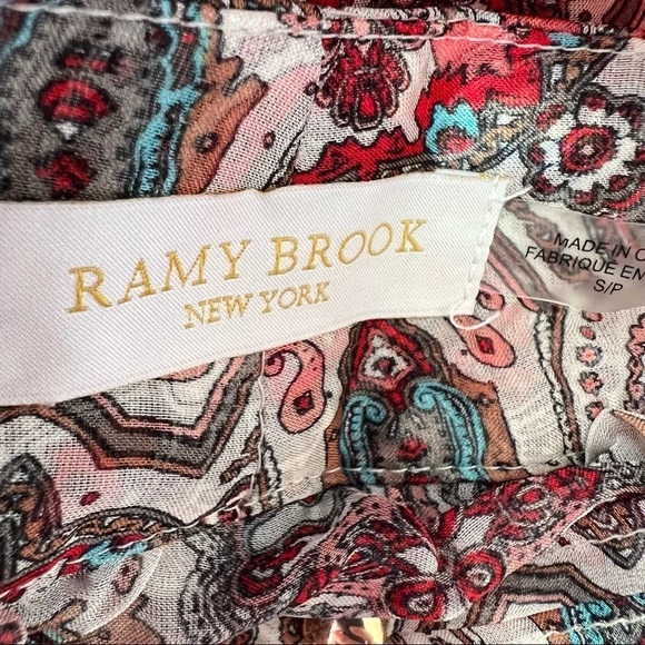 Ramy Brook chiffon button front silk blend blouse 5667 - Picture 5 of 7